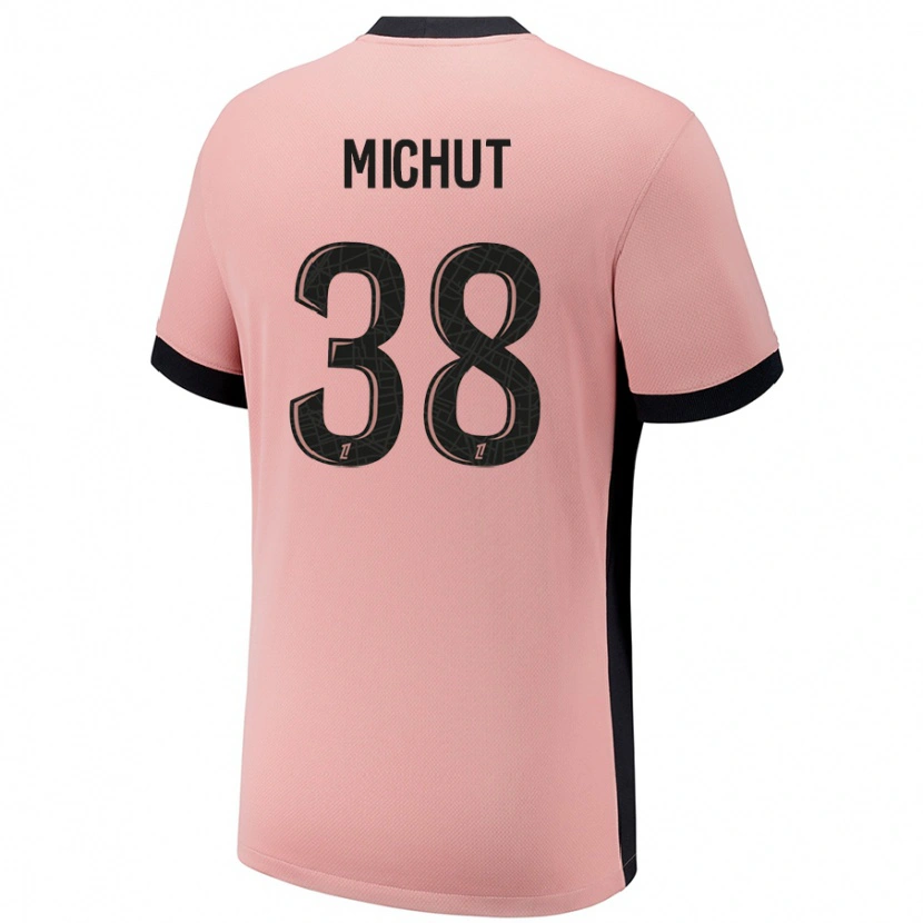Danxen Kvinder Edouard Michut #38 Rust Lyserød Tredje Sæt Spillertrøjer 2024/25 Trøje T-Shirt