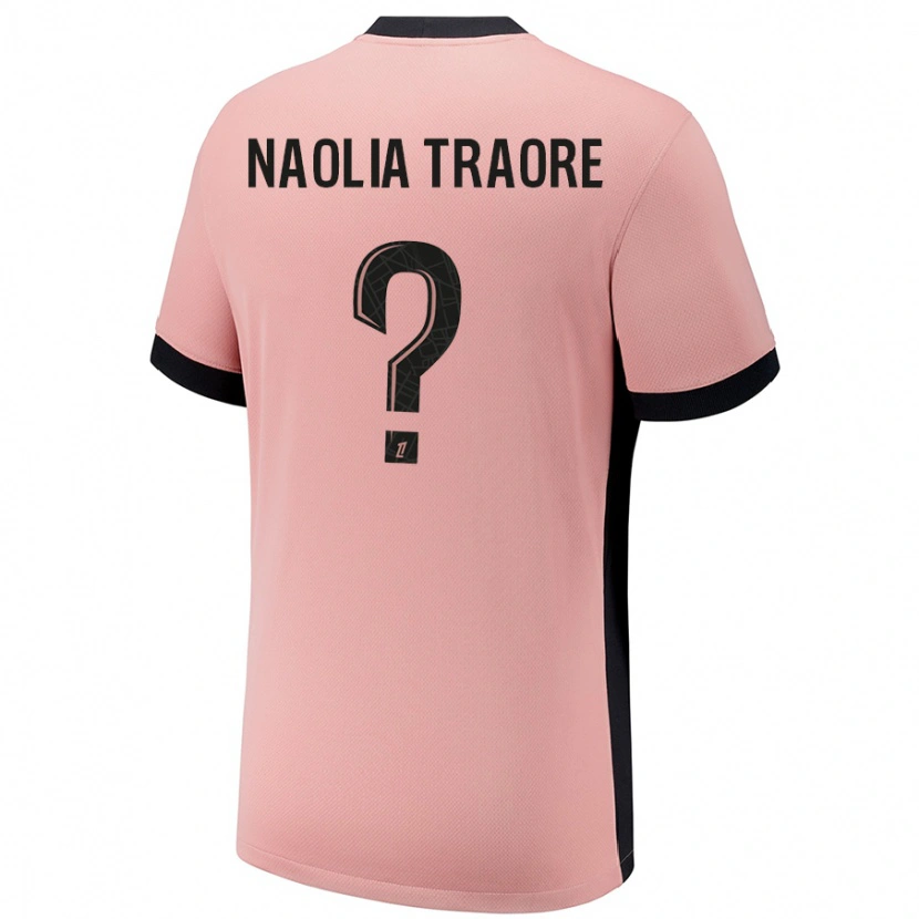 Danxen Kvinder Naolia Traore #0 Rust Lyserød Tredje Sæt Spillertrøjer 2024/25 Trøje T-Shirt