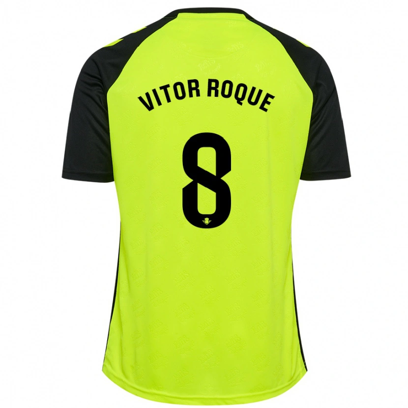 Danxen Børn Vitor Roque #8 Sort Rød Udebane Spillertrøjer 2024/25 Trøje T-Shirt