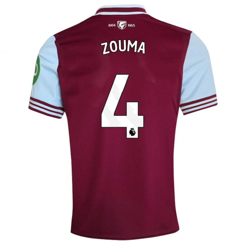 Danxen Børn Kurt Zouma #4 Mørkerød Hjemmebane Spillertrøjer 2024/25 Trøje T-Shirt