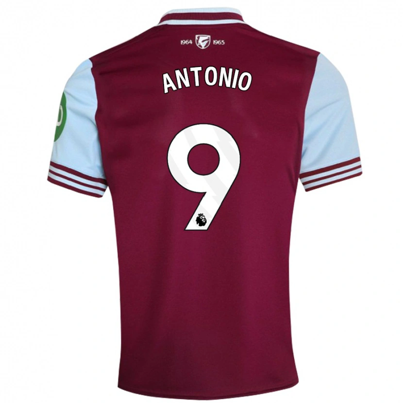 Danxen Børn Michail Antonio #9 Mørkerød Hjemmebane Spillertrøjer 2024/25 Trøje T-Shirt