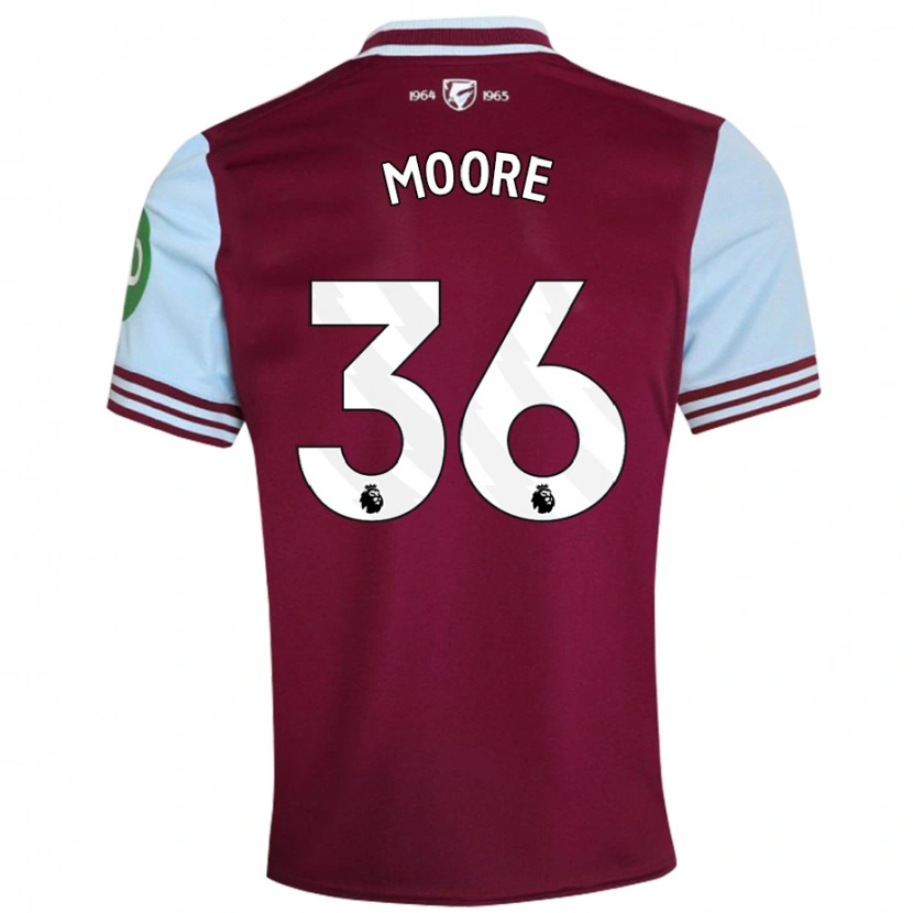 Danxen Børn Sean Moore #36 Mørkerød Hjemmebane Spillertrøjer 2024/25 Trøje T-Shirt