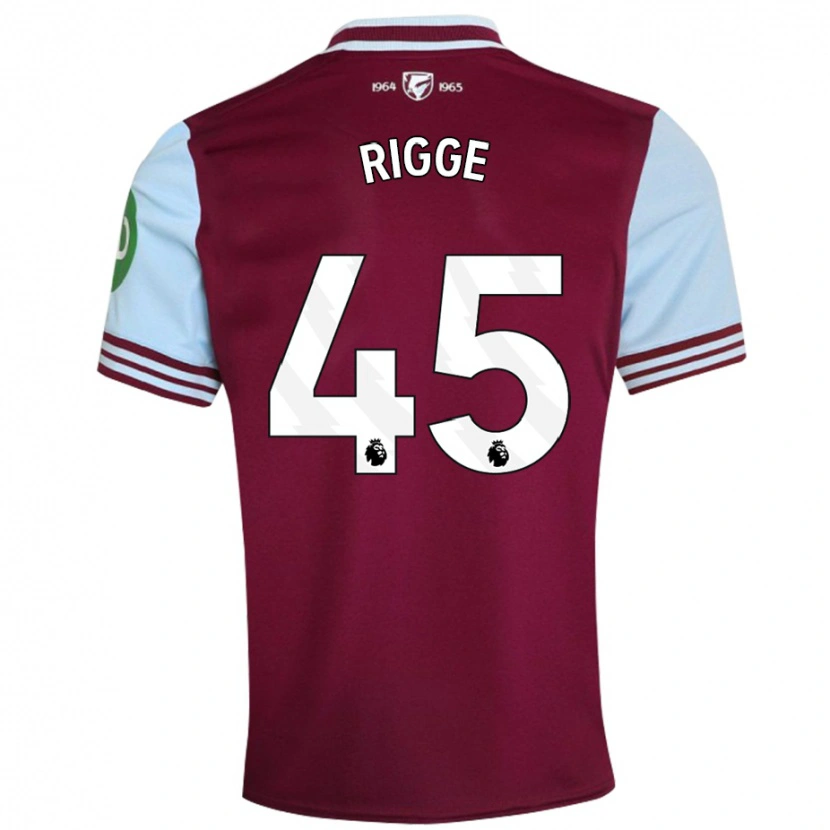 Danxen Børn Daniel Rigge #45 Mørkerød Hjemmebane Spillertrøjer 2024/25 Trøje T-Shirt