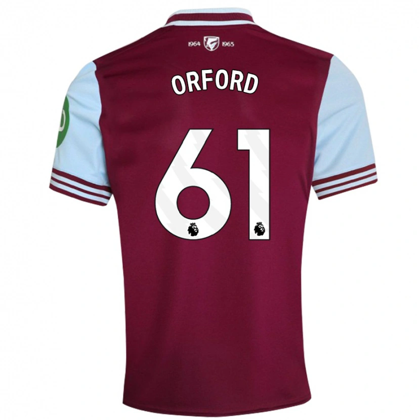 Danxen Børn Lewis Orford #61 Mørkerød Hjemmebane Spillertrøjer 2024/25 Trøje T-Shirt