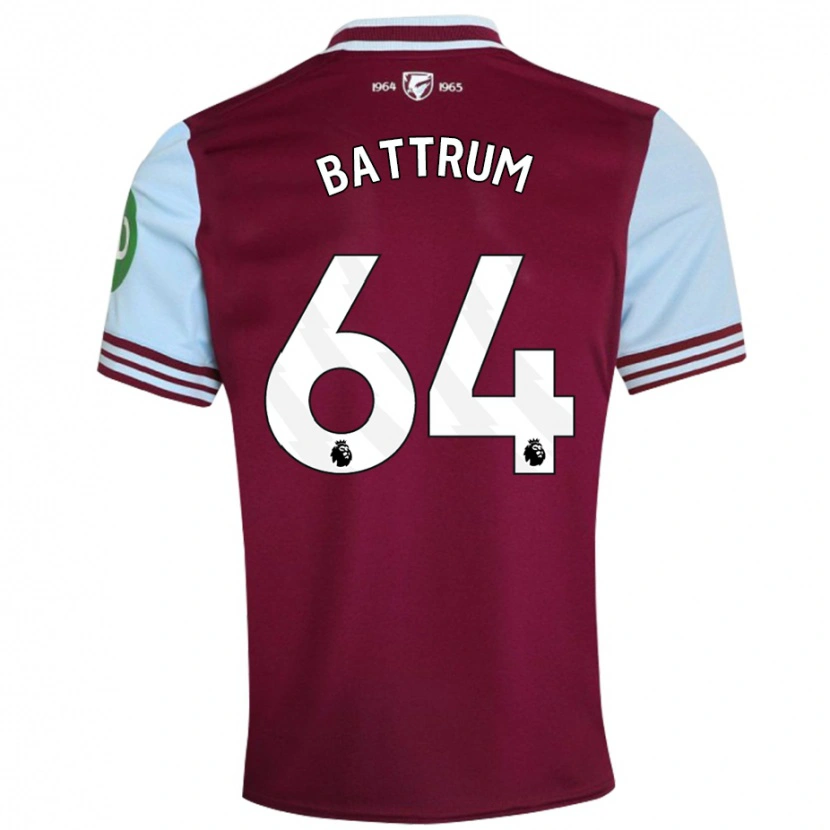 Danxen Børn Ryan Battrum #64 Mørkerød Hjemmebane Spillertrøjer 2024/25 Trøje T-Shirt