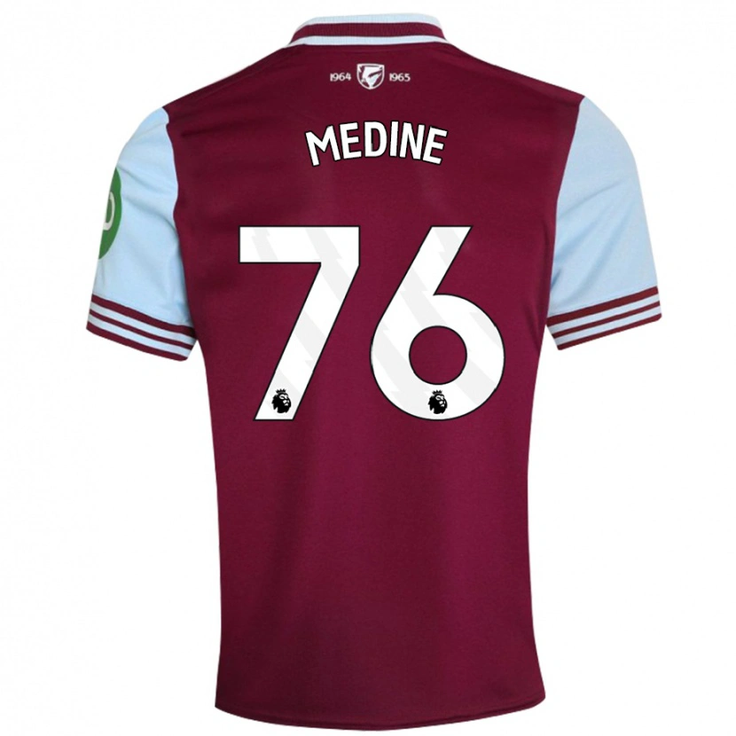 Danxen Børn Jethro Medine #76 Mørkerød Hjemmebane Spillertrøjer 2024/25 Trøje T-Shirt