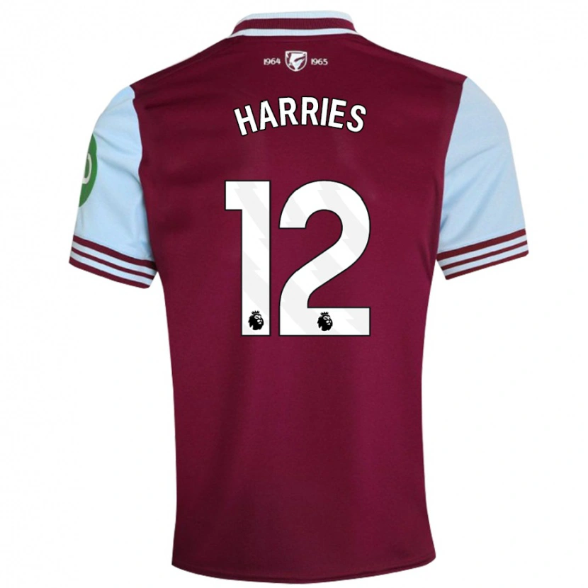 Danxen Børn Emma Harries #12 Mørkerød Hjemmebane Spillertrøjer 2024/25 Trøje T-Shirt