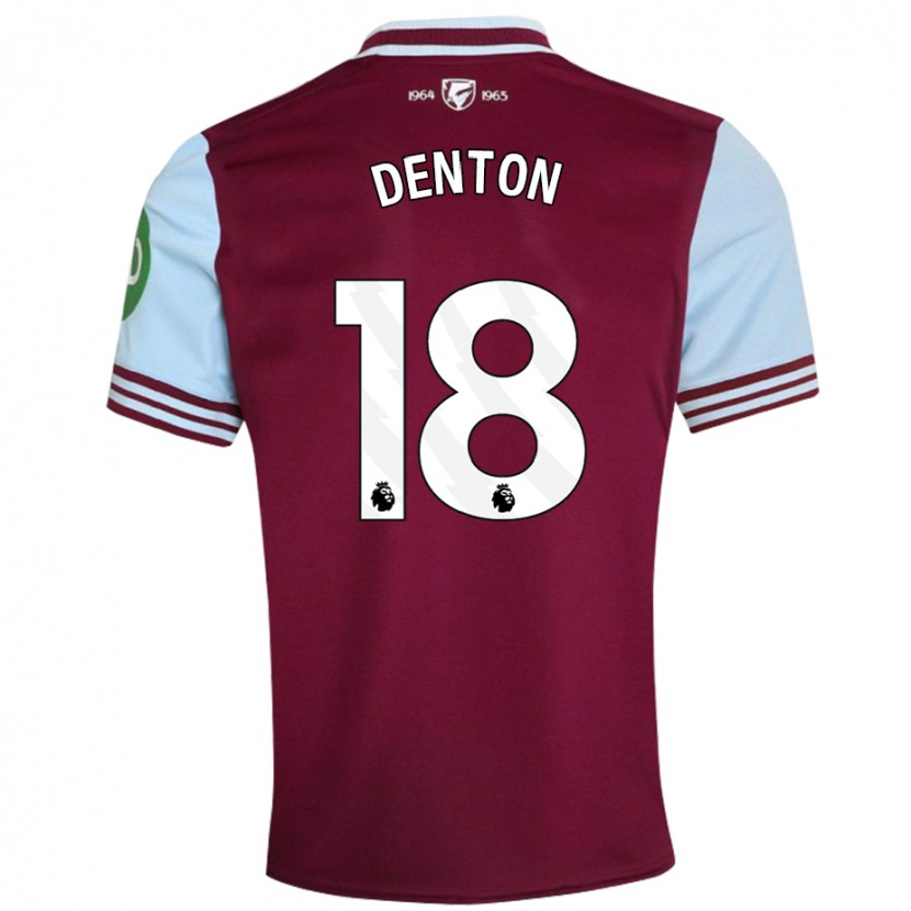 Danxen Børn Anouk Denton #18 Mørkerød Hjemmebane Spillertrøjer 2024/25 Trøje T-Shirt
