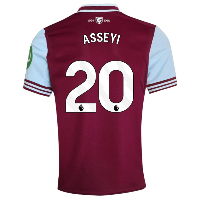 Danxen Børn Viviane Asseyi #20 Mørkerød Hjemmebane Spillertrøjer 2024/25 Trøje T-Shirt