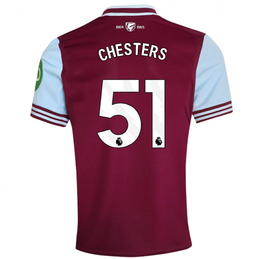 Danxen Børn Dan Chesters #51 Mørkerød Hjemmebane Spillertrøjer 2024/25 Trøje T-Shirt