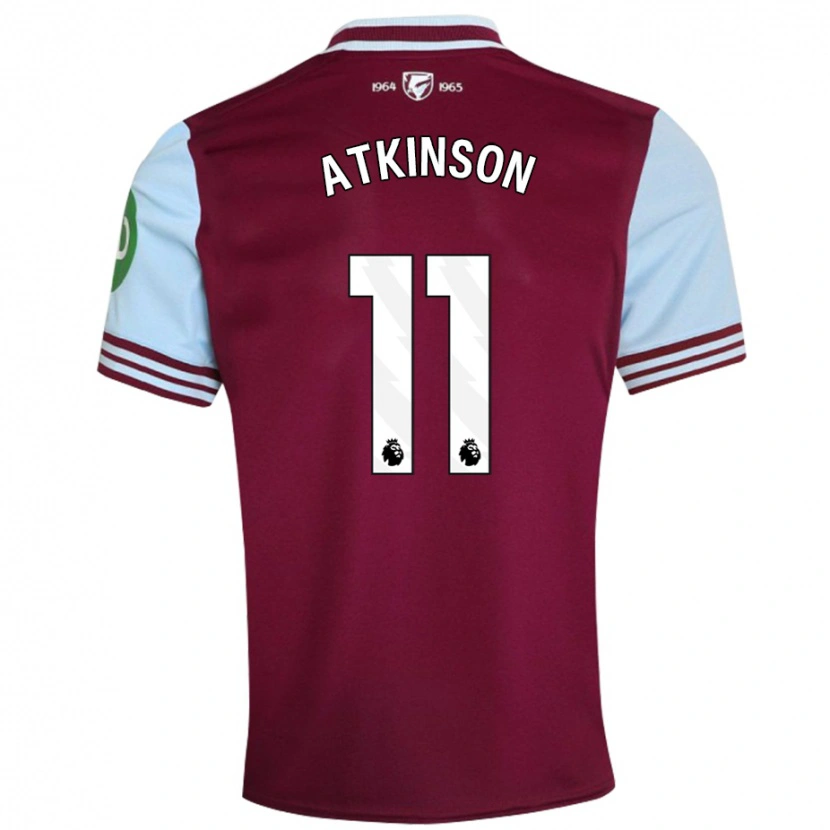 Danxen Børn Izzy Atkinson #11 Mørkerød Hjemmebane Spillertrøjer 2024/25 Trøje T-Shirt