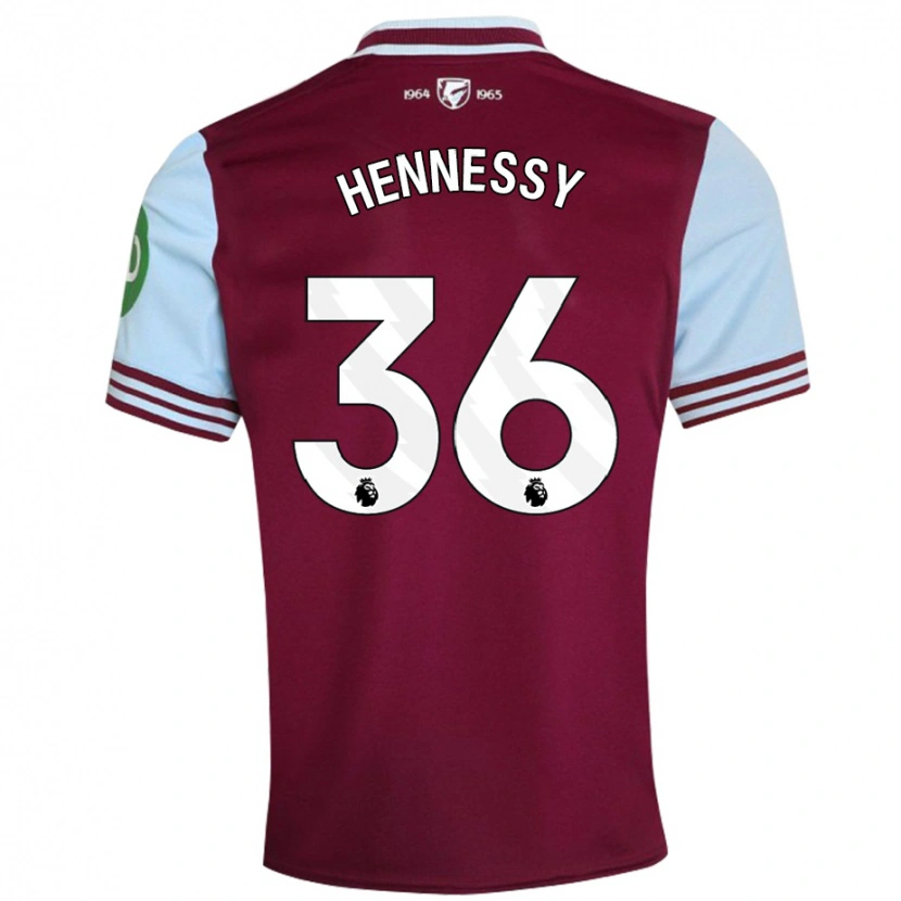 Danxen Børn Alexandra Hennessy #36 Mørkerød Hjemmebane Spillertrøjer 2024/25 Trøje T-Shirt
