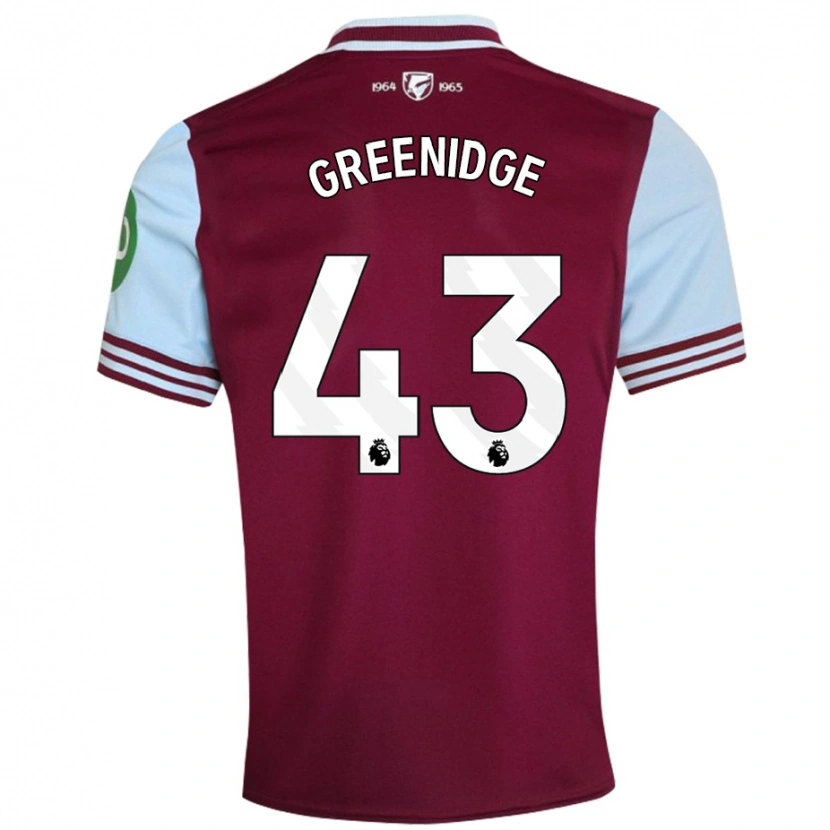 Danxen Børn Will Greenidge #43 Mørkerød Hjemmebane Spillertrøjer 2024/25 Trøje T-Shirt