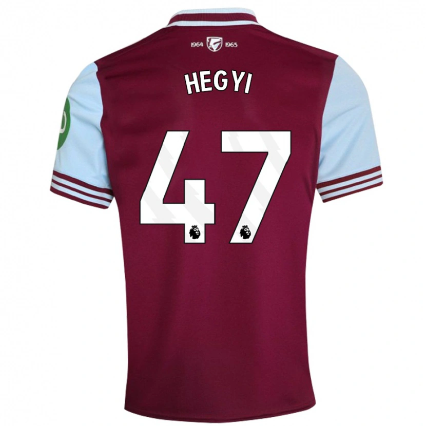Danxen Børn Krisztian Hegyi #47 Mørkerød Hjemmebane Spillertrøjer 2024/25 Trøje T-Shirt