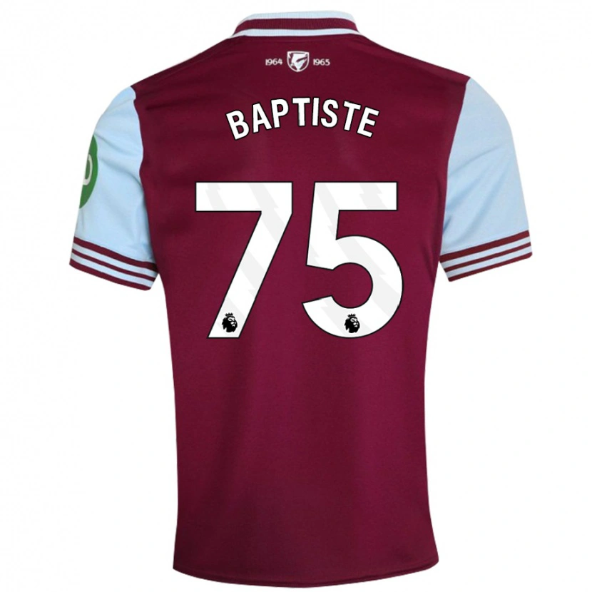 Danxen Børn Jamal Baptiste #75 Mørkerød Hjemmebane Spillertrøjer 2024/25 Trøje T-Shirt