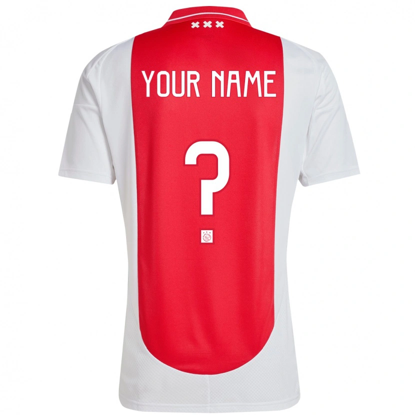 Danxen Børn Dit Navn #0 Rød Hvid Hjemmebane Spillertrøjer 2024/25 Trøje T-Shirt