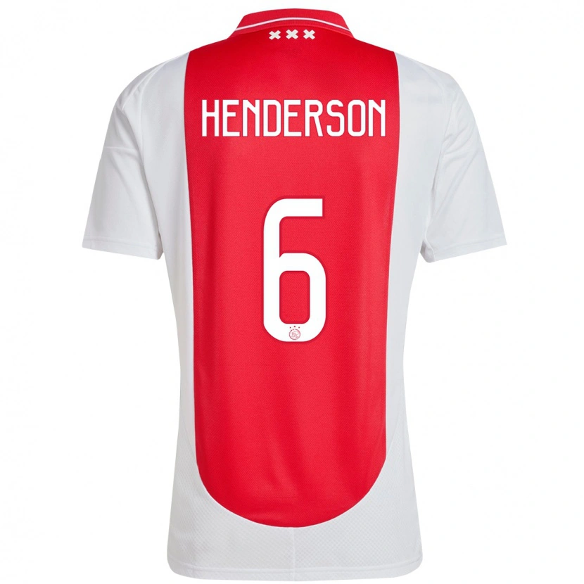 Danxen Børn Jordan Henderson #6 Rød Hvid Hjemmebane Spillertrøjer 2024/25 Trøje T-Shirt