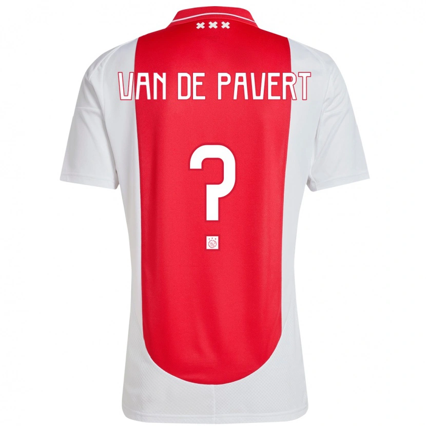 Danxen Børn Ryan Van De Pavert #0 Rød Hvid Hjemmebane Spillertrøjer 2024/25 Trøje T-Shirt