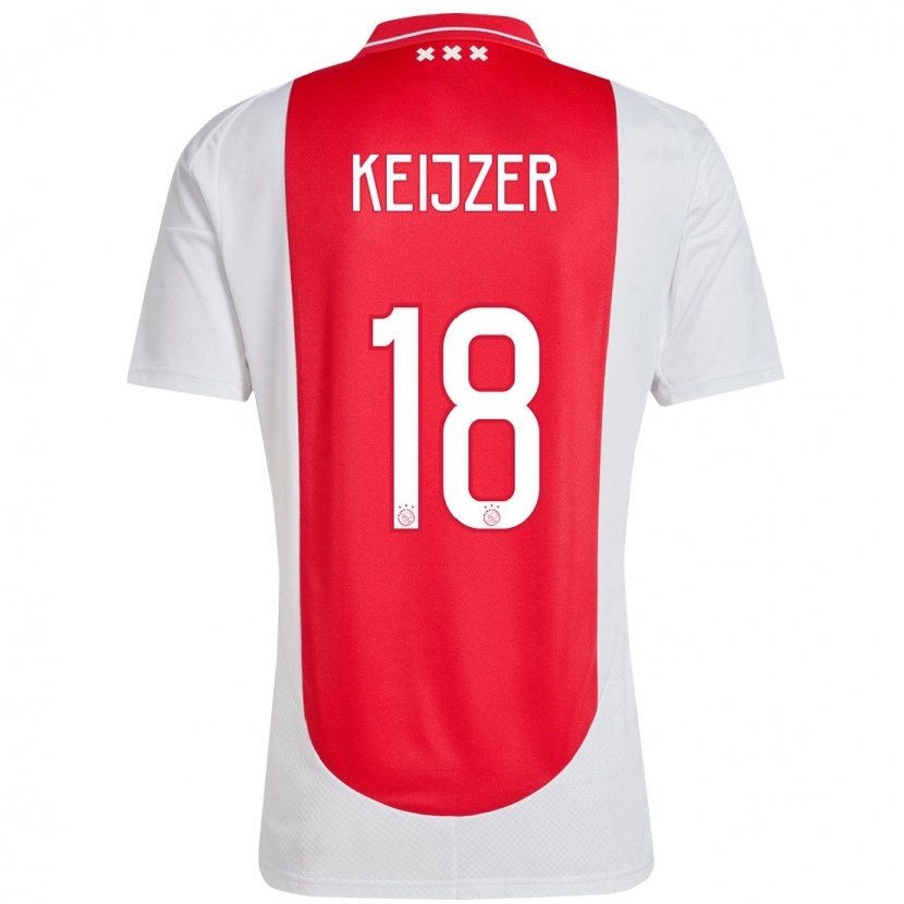 Danxen Børn Milicia Keijzer #18 Rød Hvid Hjemmebane Spillertrøjer 2024/25 Trøje T-Shirt
