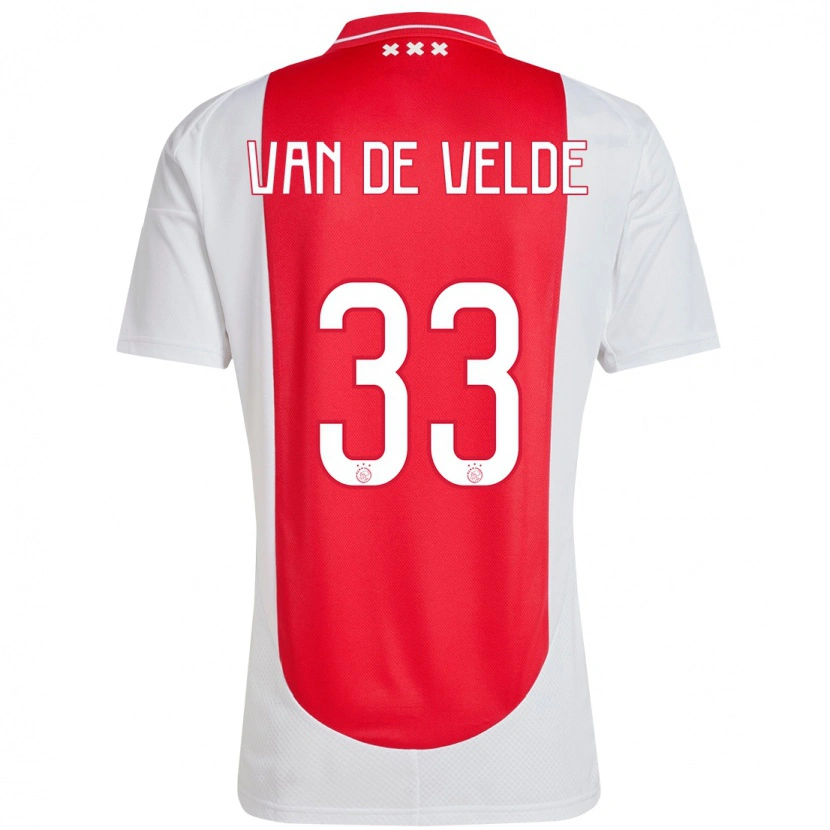 Danxen Børn Jonna Van De Velde #33 Rød Hvid Hjemmebane Spillertrøjer 2024/25 Trøje T-Shirt