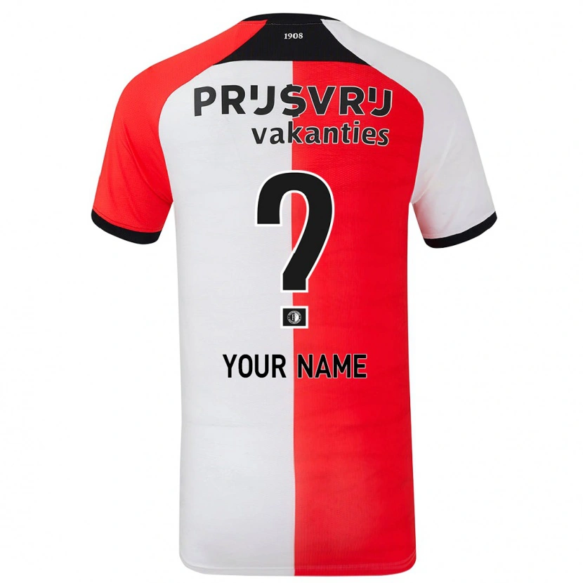Danxen Børn Dit Navn #0 Rød Hvid Hjemmebane Spillertrøjer 2024/25 Trøje T-Shirt
