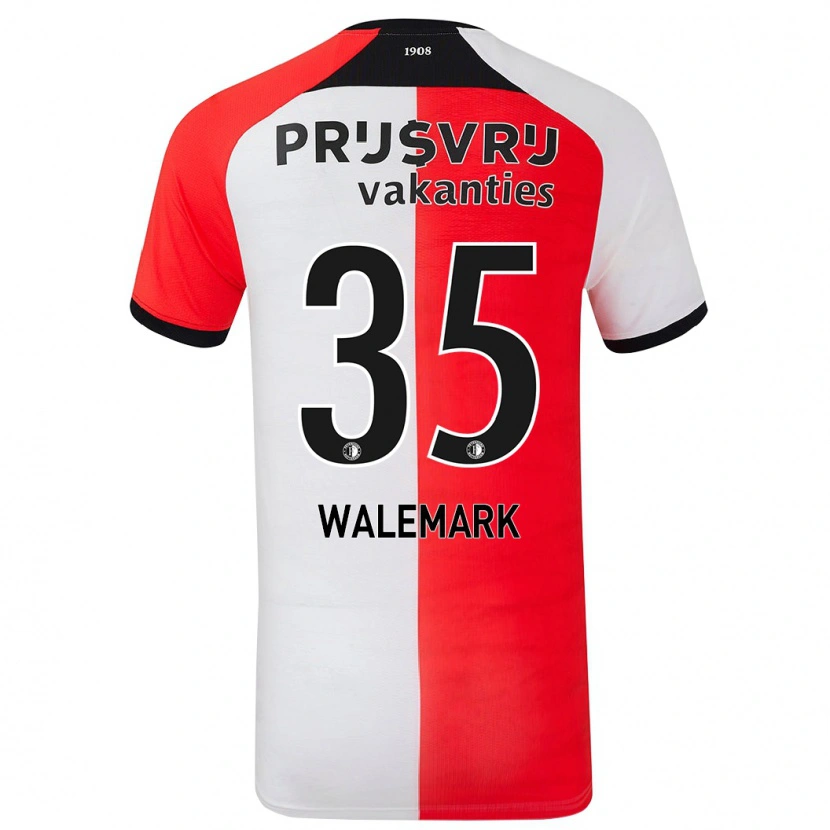 Danxen Børn Patrik Walemark #35 Rød Hvid Hjemmebane Spillertrøjer 2024/25 Trøje T-Shirt