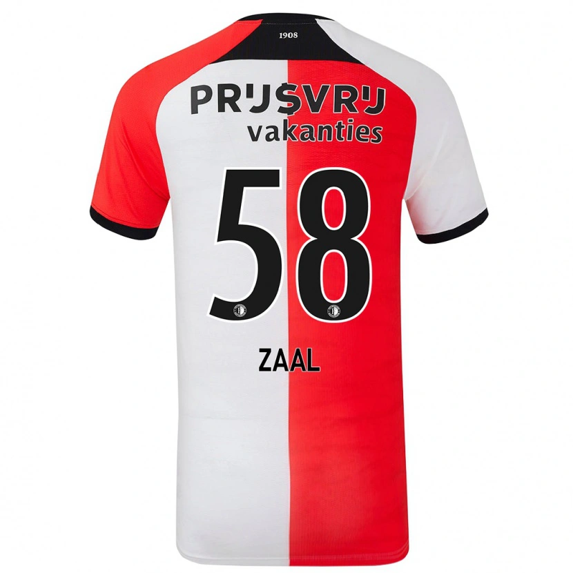 Danxen Børn Timo Zaal #58 Rød Hvid Hjemmebane Spillertrøjer 2024/25 Trøje T-Shirt