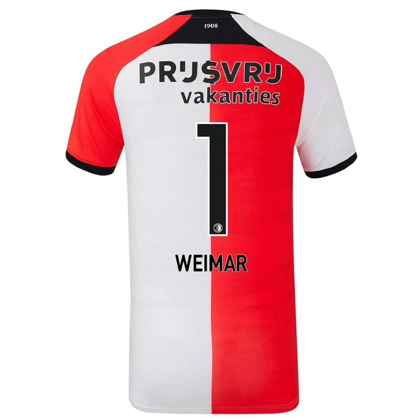 Danxen Børn Jacintha Weimar #1 Rød Hvid Hjemmebane Spillertrøjer 2024/25 Trøje T-Shirt