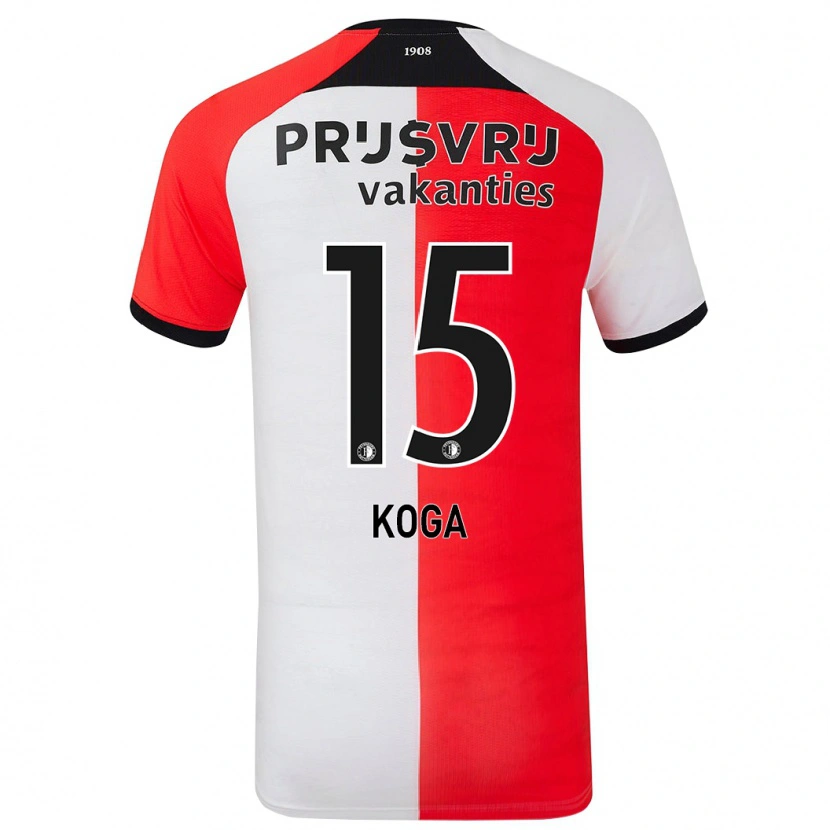 Danxen Børn Tōko Koga #15 Rød Hvid Hjemmebane Spillertrøjer 2024/25 Trøje T-Shirt