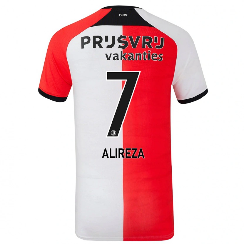 Danxen Børn Alireza Jahanbakhsh #7 Rød Hvid Hjemmebane Spillertrøjer 2024/25 Trøje T-Shirt