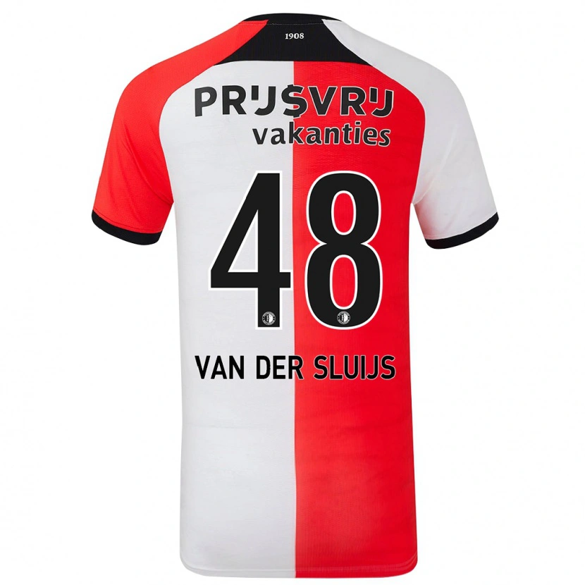 Danxen Børn Joep Van Der Sluijs #48 Rød Hvid Hjemmebane Spillertrøjer 2024/25 Trøje T-Shirt