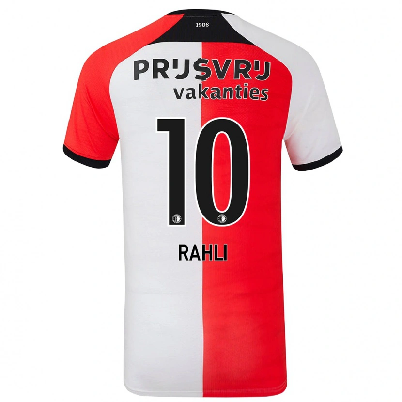 Danxen Børn Khalid Rahli #10 Rød Hvid Hjemmebane Spillertrøjer 2024/25 Trøje T-Shirt