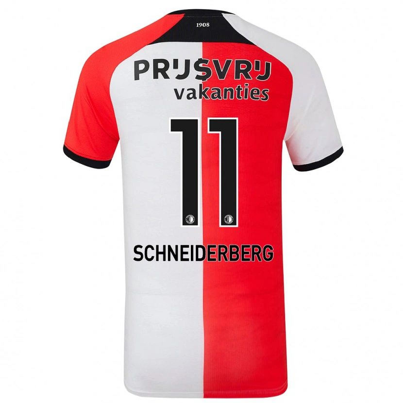 Danxen Børn July Schneiderberg #11 Rød Hvid Hjemmebane Spillertrøjer 2024/25 Trøje T-Shirt