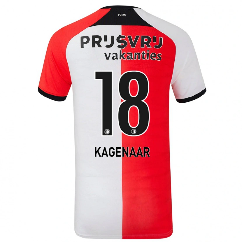 Danxen Børn Isa Kagenaar #18 Rød Hvid Hjemmebane Spillertrøjer 2024/25 Trøje T-Shirt