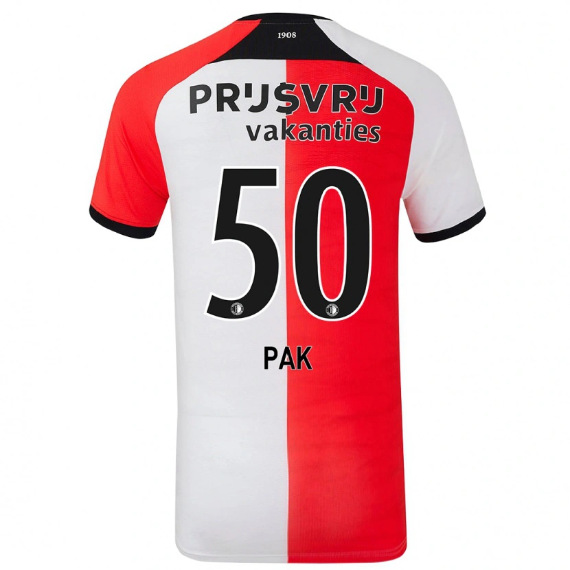Danxen Børn Sam Pak #50 Rød Hvid Hjemmebane Spillertrøjer 2024/25 Trøje T-Shirt