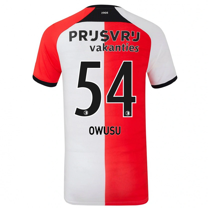 Danxen Børn Denzel Owusu #54 Rød Hvid Hjemmebane Spillertrøjer 2024/25 Trøje T-Shirt