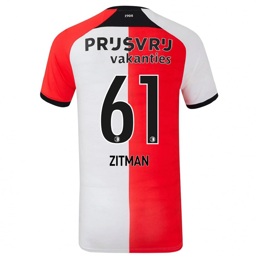 Danxen Børn Sven Zitman #61 Rød Hvid Hjemmebane Spillertrøjer 2024/25 Trøje T-Shirt