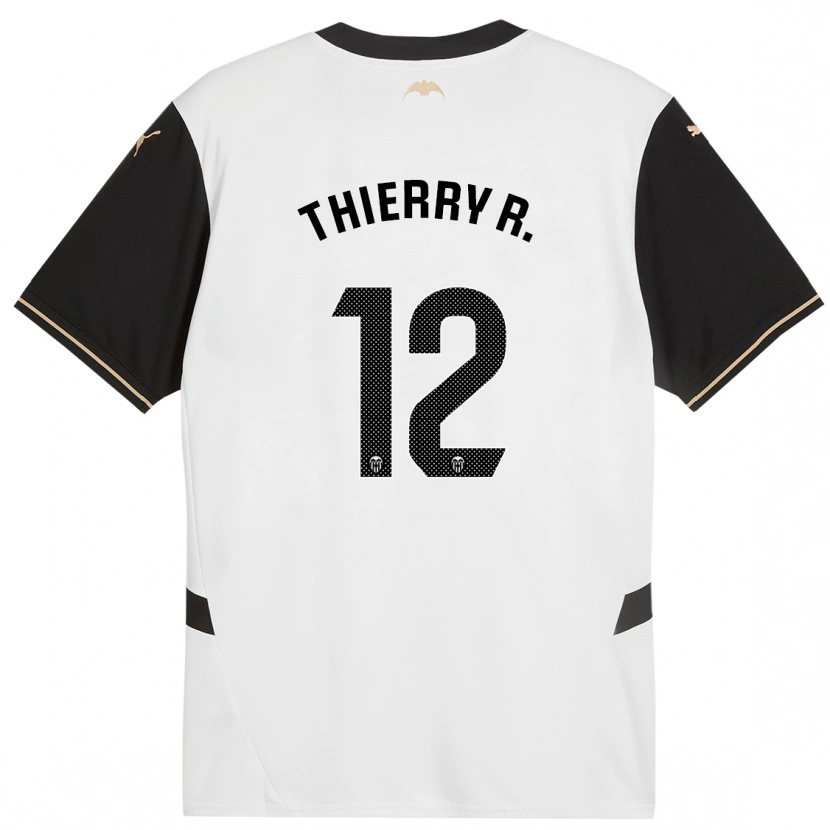Danxen Børn Thierry Correia #12 Hvid Sort Hjemmebane Spillertrøjer 2024/25 Trøje T-Shirt