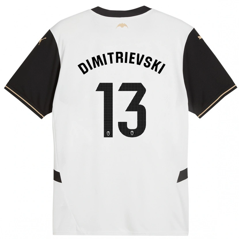Danxen Børn Stole Dimitrievski #13 Hvid Sort Hjemmebane Spillertrøjer 2024/25 Trøje T-Shirt