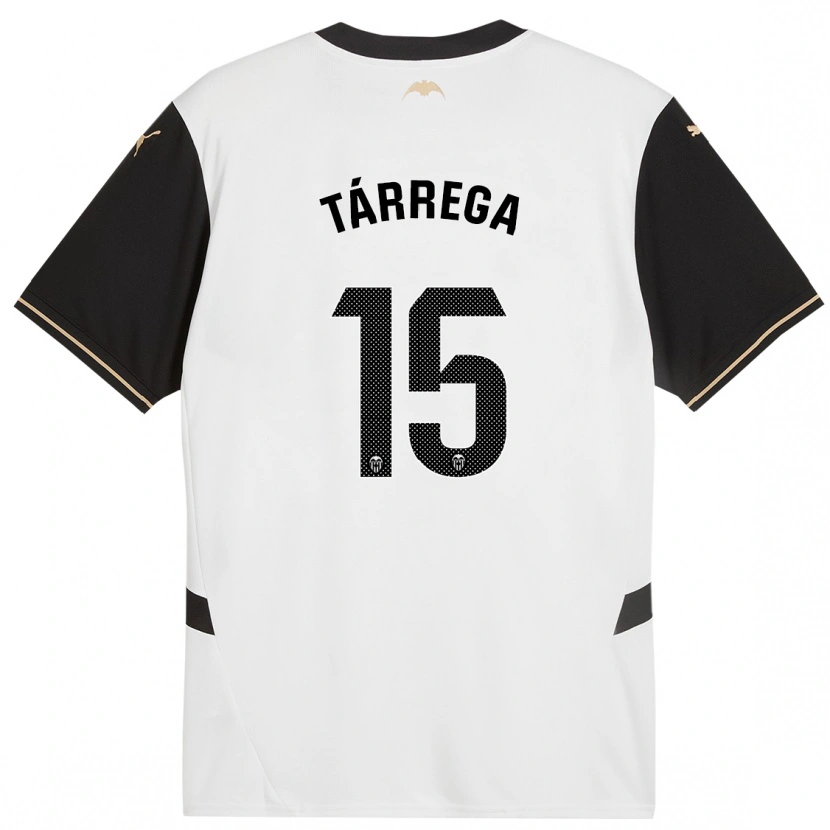 Danxen Børn César Tárrega #15 Hvid Sort Hjemmebane Spillertrøjer 2024/25 Trøje T-Shirt