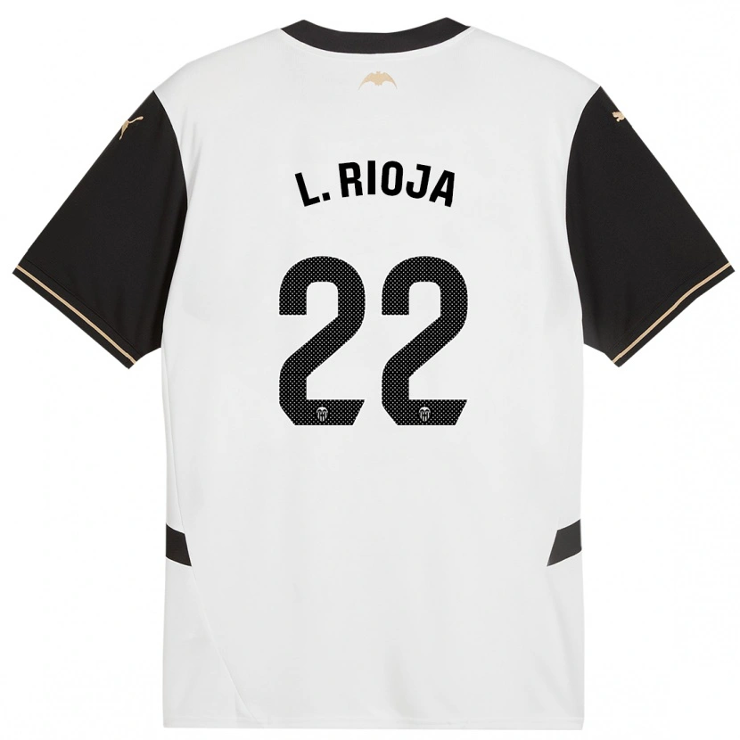 Danxen Børn Luis Rioja #22 Hvid Sort Hjemmebane Spillertrøjer 2024/25 Trøje T-Shirt