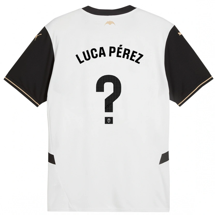 Danxen Børn Simón Luca Pérez #0 Hvid Sort Hjemmebane Spillertrøjer 2024/25 Trøje T-Shirt