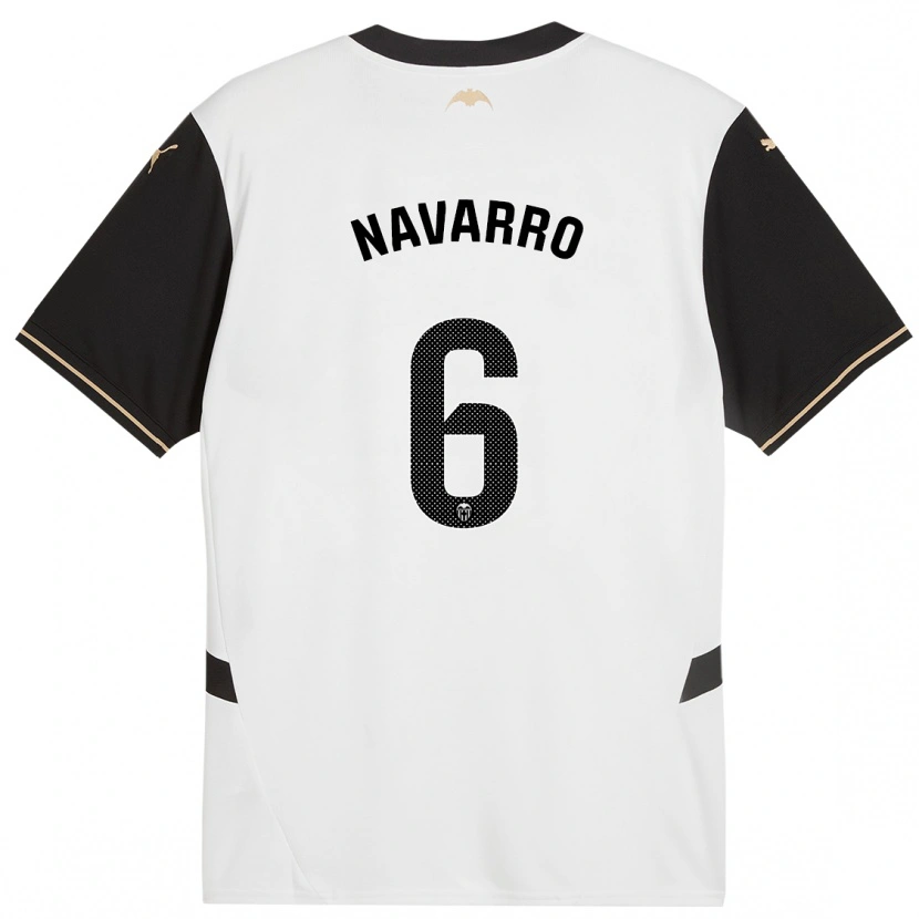 Danxen Børn Javi Navarro #6 Hvid Sort Hjemmebane Spillertrøjer 2024/25 Trøje T-Shirt