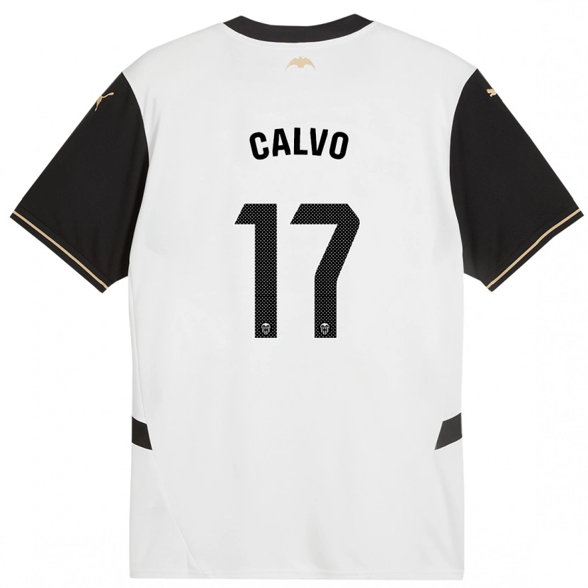 Danxen Børn Borja Calvo #17 Hvid Sort Hjemmebane Spillertrøjer 2024/25 Trøje T-Shirt