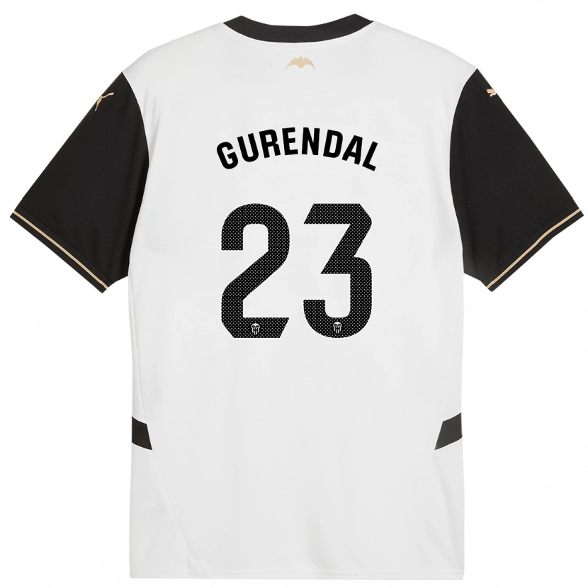Danxen Børn Alexander Gurendal #23 Hvid Sort Hjemmebane Spillertrøjer 2024/25 Trøje T-Shirt