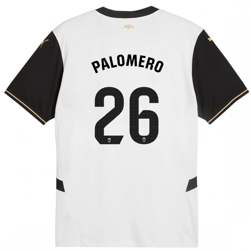Danxen Børn Marc Palomero #26 Hvid Sort Hjemmebane Spillertrøjer 2024/25 Trøje T-Shirt
