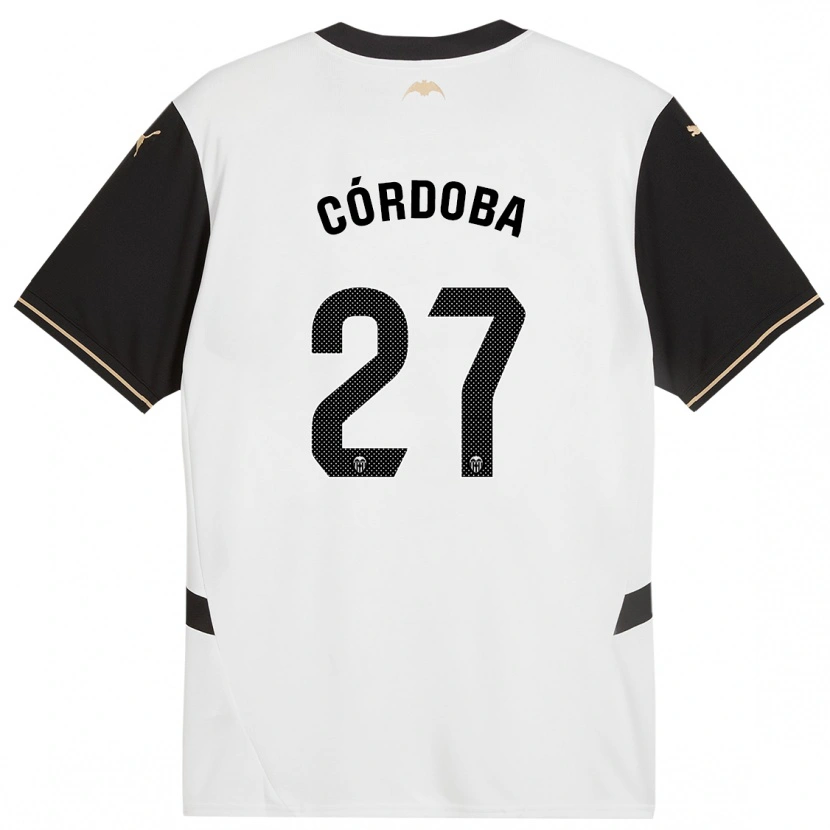 Danxen Børn Iker Córdoba #27 Hvid Sort Hjemmebane Spillertrøjer 2024/25 Trøje T-Shirt