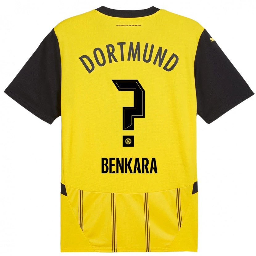 Danxen Børn Elias Benkara #0 Gul Sort Hjemmebane Spillertrøjer 2024/25 Trøje T-Shirt