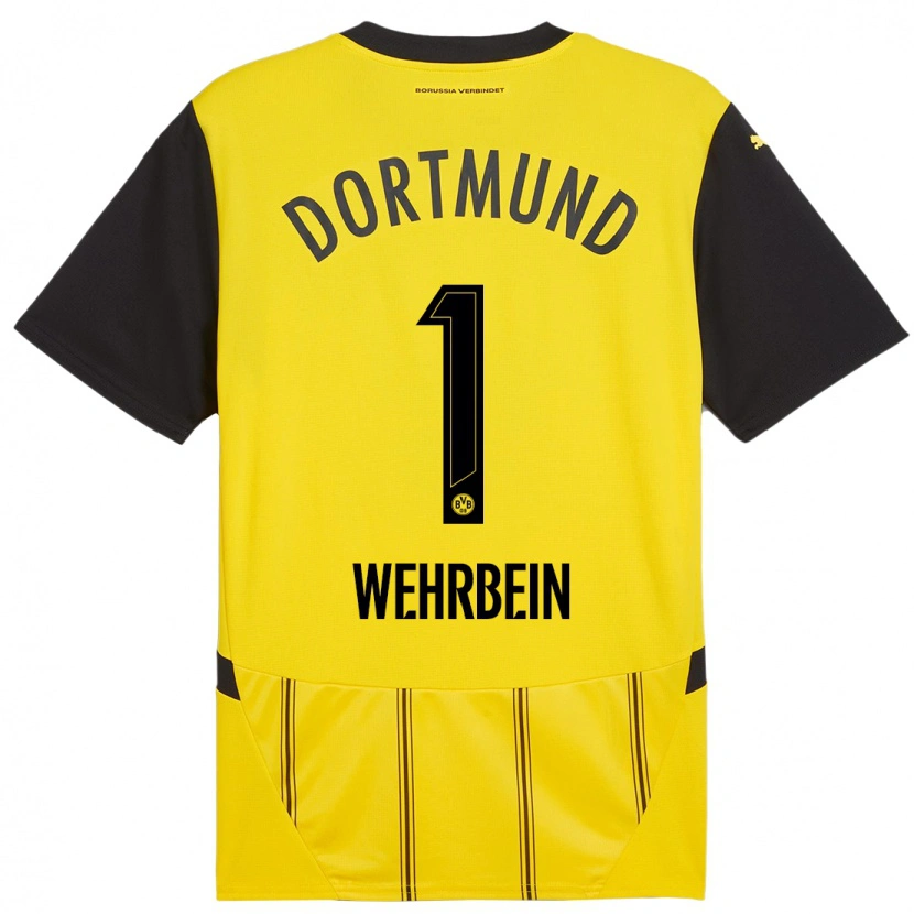 Danxen Børn Jan-Mattis Wehrbein #1 Gul Sort Hjemmebane Spillertrøjer 2024/25 Trøje T-Shirt