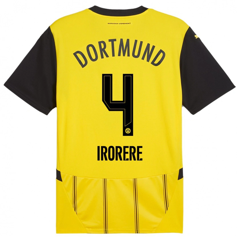 Danxen Børn Felix Irorere #4 Gul Sort Hjemmebane Spillertrøjer 2024/25 Trøje T-Shirt